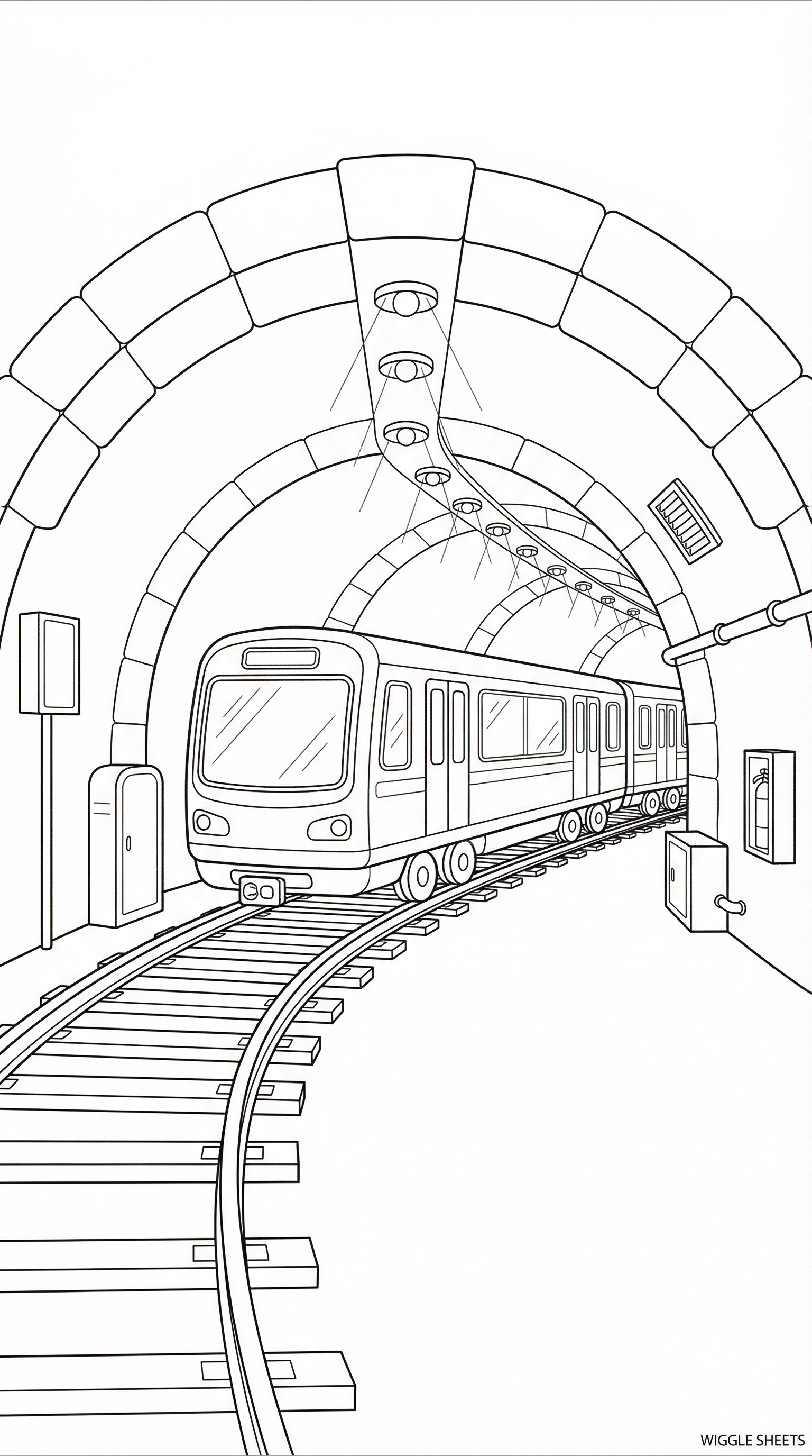 Metro Tunnel Coloring Page